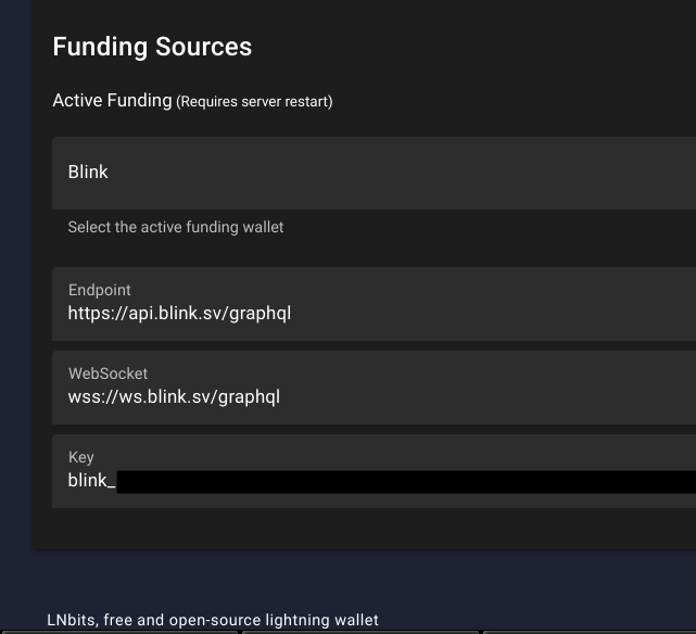 LNbits Funding Sources